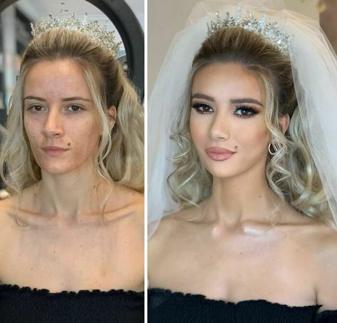 Brides Makeup, Becoming A Makeup Artist, Makeup Before And After, Bridal Makeup Natural, Bridal Makeup Looks, Makeup Transformation, Back To School Hairstyles, Beauty Influencer, Bride Makeup