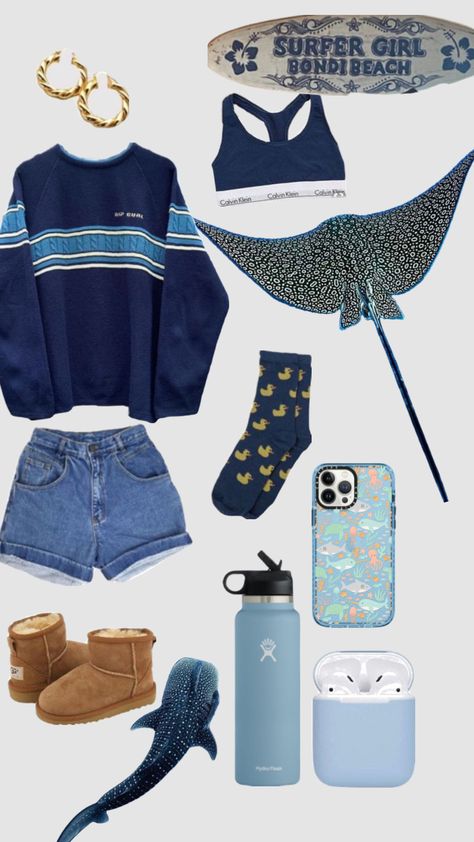 #blue #uggs #sea #sealife #calvinklein #gold #apple #hydroflask Oceancore Outfit, Marine Biology Aesthetic, Biology Aesthetic, Shark Clothes, Blue Uggs, Gay Outfits, Beachy Outfits, Mood Clothes, Earthy Outfits