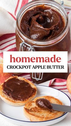 This homemade Slow Cooker Apple Butter recipe is chock full of fall flavors. Imagine coming home to the warm scents of cinnamon, nutmeg, and cloves simmering in your slow cooker. The best part is smoothing that warm apple butter over homemade biscuits for a delightful snack! Slow Cooker Apple Butter For Canning, Apple Butter Recipe Crockpot, Apple Canning, Crockpot Apple Butter, Fruit Butters, Fun Foods To Make, Crockpot Apple, Canning Jam Recipes, Apple Butter Crock Pot