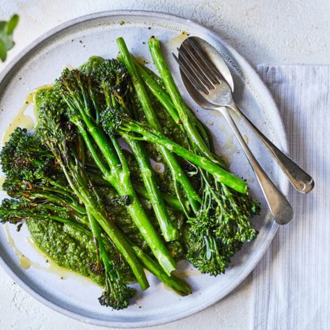 Sautéed Tenderstem® broccoli with Lemon Butter | Tenderstem® Tenderstem Broccoli Recipe, Wild Garlic Pesto, Garlic Pesto, Broccoli Side Dish, Chinese Kool, Tenderstem Broccoli, Rogan Josh, Roast Eggplant, Grilled Mushrooms