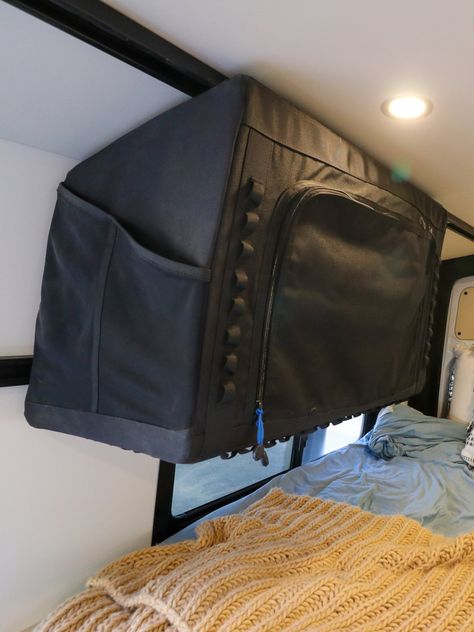 Looking for a flexible and organized way to maximize your Sprinter van's storage? Say hello to our new VanEssential Upper Cabinets (aka Storage Bags), designed to elevate your van life experience. Innovative DesignMaximize your storage with clever features: Mesh pockets on sides and bottom Zippered & mesh pocket on Roof Cargo Box Storage, Dividing Shelves, Motorhome Storage, Camper Van Kitchen, Van Organization, Cabin Storage, Heavy Duty Drawer Slides, Bicycle Camping, Van Storage