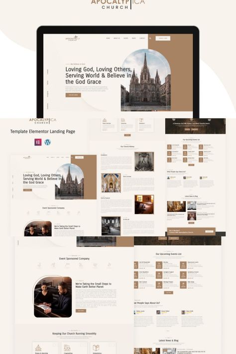 Apocalyptica Church - Religion Elementor Landing Page Elementor Kit Church Website Design Inspiration, Website Layout Template, Church Website Design, Elementor Templates, About Us Page Design, Page Layouts, Ui Design Website, Homepage Design, Woocommerce Themes