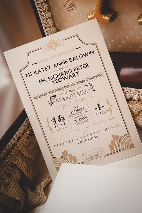 Roaring Twenties Wedding, Broadway Wedding, 1920 Wedding, 1920s Wedding Theme, 20s Wedding, Art Deco Invitations, Great Gatsby Wedding, 1920s Wedding, English Wedding