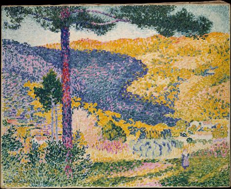 Henri-Edmond Cross (Henri-Edmond Delacroix) | Valley with Fir (Shade on the Mountain) | The Met Henri Edmond Cross, Paul Signac, Georges Seurat, Art Exhibition Posters, Image Nature, John James Audubon, Gallery Wall Frames, Popular Art, Cross Paintings