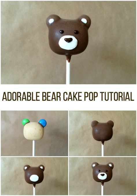 What can be more adorable than a cuddly little bear?! Learn how to make oh-so-cute bear cake pops in just 7 easy steps. Bear Cake Pops, Cake Pop Receita, Cake Pop Tutorial, Cake Pop Designs, Cake Pop Decorating, Woodland Cake, Cake Pop Ideas, Baby Shower Cake Pops, Pop Ideas