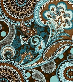 I like this paisley example. I'd like a blend of this and the henna so I'm not too terribly far in out right cultural appropriation territory.  love the colors and pattern. Paisley! Motifs Art Nouveau, Brown Paisley, Paisley Art, Dark Autumn, Art Japonais, Blue And Brown, Zentangle Patterns, Paisley Design, Paisley Pattern