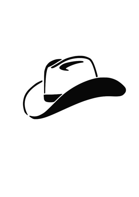 Cowboy Hat Silhouette, Cowboy Hat Clipart, Cowboy Hat Drawing, Best Cowboy Hats, Cowboy Hat Svg, Cowboy Silhouette, Hat Silhouette, Cowboy Svg, Minimal Shirt Design