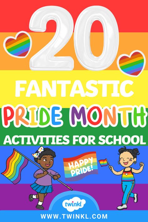 20 Fantastic Pride Month Activities For School Blog Pride Month School Activities, Pride Month Activities For Kids, Pride Activities For Kids, Gsa Activities, Pride Month Activities, Pride Activities, Pride Week, How To Teach Kids, Teach Kids