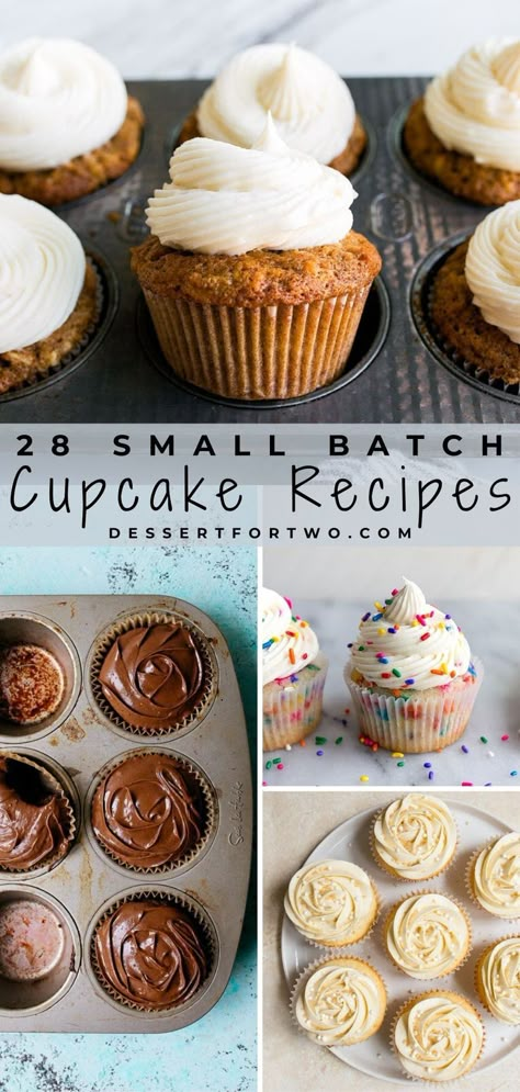 Cupcakes Small Batch, Mini Cupcake Recipe, Small Batch Chocolate Cupcakes, Mini Cupcake Recipes, Small Batch Cupcakes, Cupcakes Lemon, Small Batch Cookies, Small Batch Baking, Cupcakes Recipes