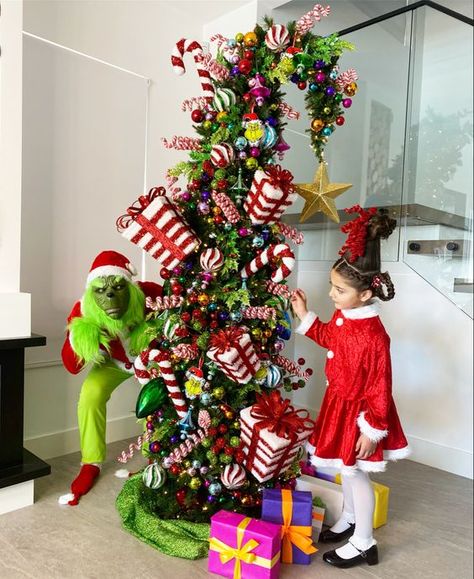 Wacky Christmas Tree, Seuss Christmas Tree, Grinch Christmas Tree Ideas, Whoville Christmas Tree, Grinch Christmas Tree Topper, Ombre Christmas Tree, Grinch Tree, Season Decorations, Large Christmas Ornaments