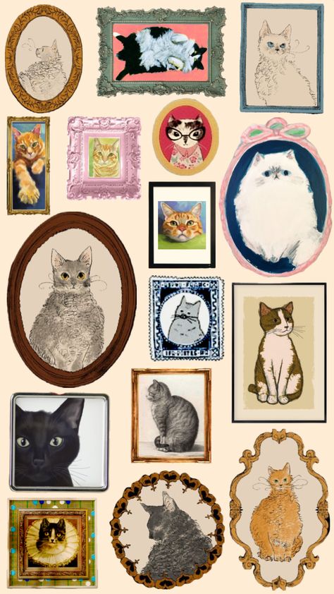 framed cats #cats #cat #art #scrapbook Art Scrapbook, L Wallpaper, Cocoppa Wallpaper, Psy Art, Phone Wallpaper Patterns, Favorite Animal, Arte Inspo, Cute Patterns Wallpaper, Iphone Background Wallpaper