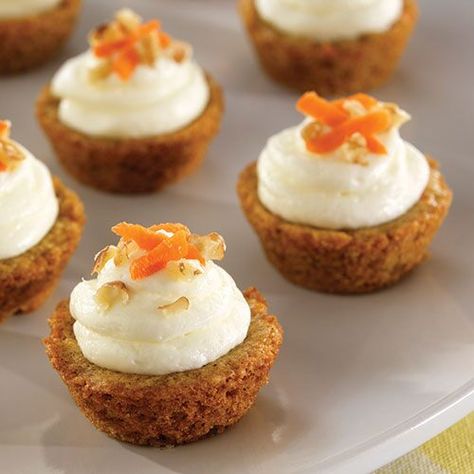 Mini Carrot Cake Cups - The Pampered Chef® Carrot Cake Cups, Pizza Sugar Cookie, Mini Carrot Cake, Cake Cups, Mini Carrots, Pampered Chef Recipes, The Pampered Chef, Carrot Cupcakes, Vegetarian Cake