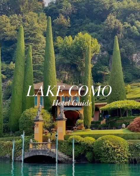 hotel in Lake Como with large trees, water and architacture Lake Como Hotels Italy, Lake Como Airbnb, Lake Como In Spring, Lake Como Trip, Lake Como Bridge, Where To Stay In Lake Como, Lake Coming Italy, Lake Como Honeymoon, Lake Como Winter