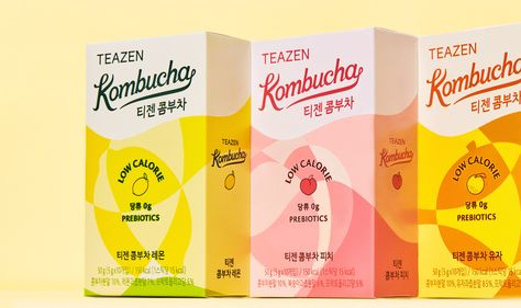 Teazen Kombucha Brand Identity & Packaging design :: Behance Kombucha Design, Kombucha Packaging, Kombucha Brands, Drinks Packaging Design, Drinks Brands, Beer Packaging, Beer Design, Brand Strategist, Wine Packaging