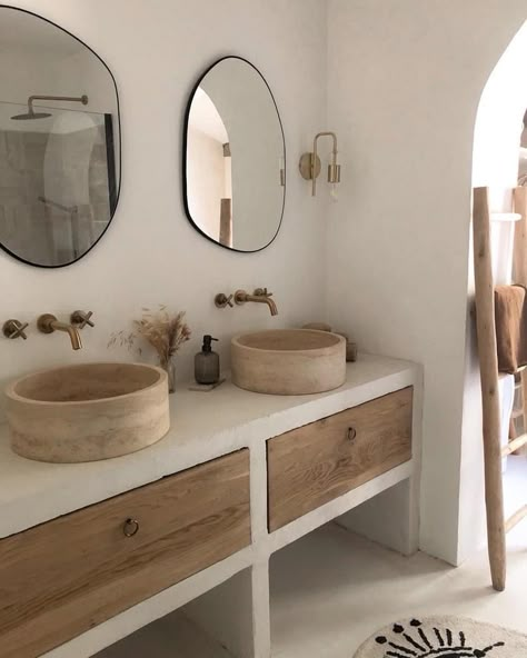 Earthy Bathroom Ideas Natural Rustic, Bathroom Inspiration Decor, Small Balcony Ideas, Balcony Ideas, Rustic Bathroom, House Bathroom, House Inspo, Dream Home Design, Bathroom Inspiration