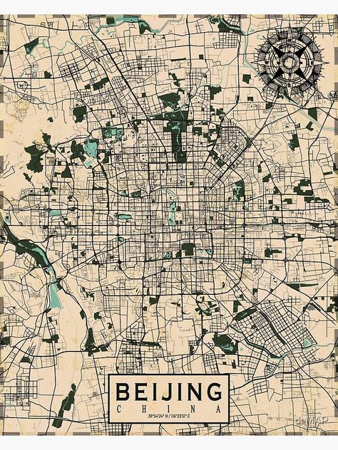 Beijing Map, China Poster, Map Of China, Beijing City, Maps Aesthetic, Space Map, Chinese City, China City, China Map