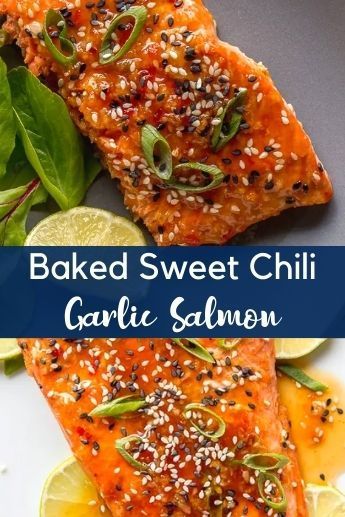 This Baked Sweet Chili Garlic Salmon will be your favorite way to eat salmon! This quick and easy baked salmon recipe only takes 20 minutes and is packed with sweet, tangy and spicy Asian flavors that will become a family dinner favorite. Easy Salmon Recipe, Baked Salmon Recipe, Quick Seafood Recipes, Garlic Salmon, Best Seafood Recipes, Easy Salmon Recipes, Spicy Salmon, Easy Salmon, Easy Baked Salmon