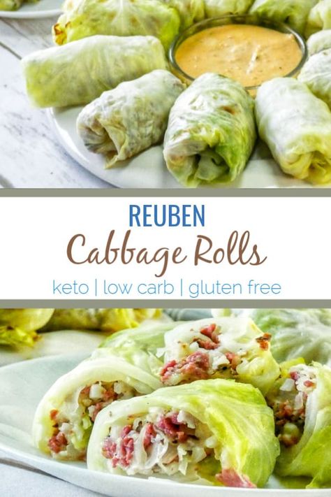 Healthy Thousand Island Dressing, Keto Reuben, Cabbage Wraps, Keto Kitchen, Cabbage Roll, Roll Ups Recipes, Whole30 Keto, Thousand Island, Gluten Free Appetizers