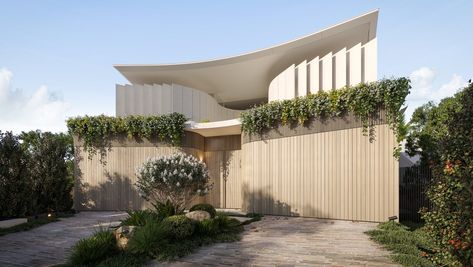 Azura — Joe Adsett Luxury Villa Entrance, Villa Entrance, Brisbane Architects, Muji Home, Modern Residential Architecture, Compact House, Narrow House, House Elevation, Best Practice