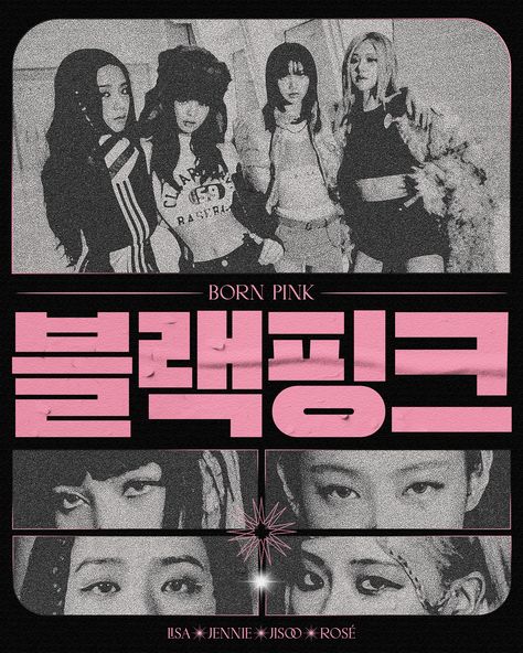 Retro Poster Blackpink, Black Pink Graphic Design, Black Pink Tshirt Design, Black Pink Poster Aesthetic, Blackpink Shirt Design, Blackpink Tshirt Design, Blackpink Room Ideas, Blackpink Graphic Design, Born Pink Poster