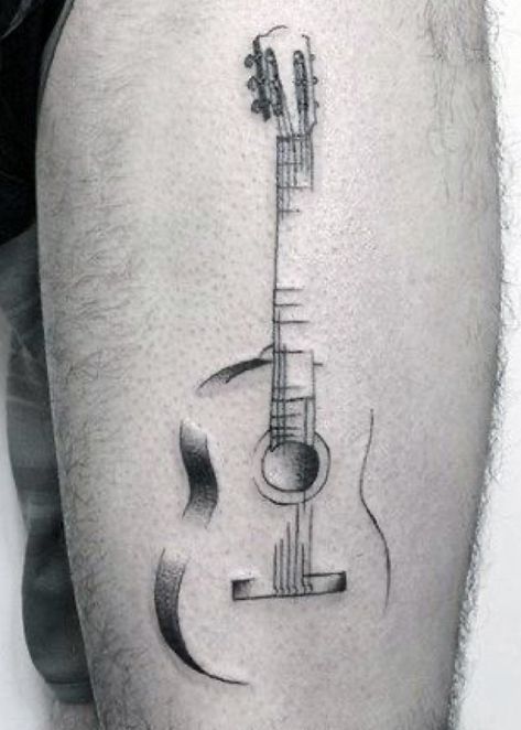 Tattoos For Dad Memorial, Guitar Tattoo Design, Petit Tattoo, Music Tattoo Designs, Guitar Tattoo, Dad Tattoos, Music Tattoo, Line Art Tattoos, Music Tattoos