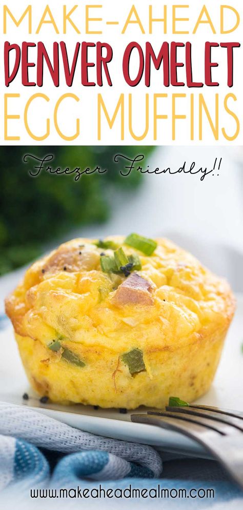 Breakfast Egg Muffin, Freezable Breakfast, Omelette Muffins, Denver Omelet, Diner Breakfast, Omelet Muffins, Best Freezer Meals, Easy Breakfasts, Egg Muffins Breakfast