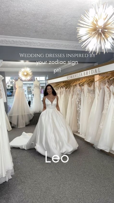 Romancia Bridal | Wedding Dresses | Modern Private Bridal Suites | Zodiac sign pt1 ♌️ Gemini ♊️ Libra ♎️ Leo ♌️ Capricorn ♑️ Would you wear your dress? . . . . . #zodiac #leozodiac #capricornseason… | Instagram Wedding Dresses Modern, Capricorn Season, Libra And Leo, Gemini And Libra, Bridal Suite, Modern Wedding Dress, Leo Zodiac, Bridal Wedding Dresses, Bridal Wedding