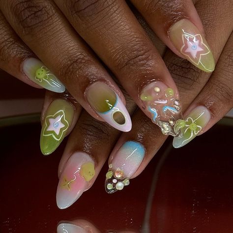 philadelphia gel-x nail artist | brat x @smiski_usa summer? #phillygelx #phillynails #phillynailartist #3Dnails #smiskinails #smiski #sonnyangel #sonnyangelnails… | Instagram Joji Concert, Brat Nails, Pixie Nails, Summer Stiletto Nails, Gem Nail Designs, Fun Manicure, Kawaii Nail Art, Gel Nail Ideas, Bears Nails