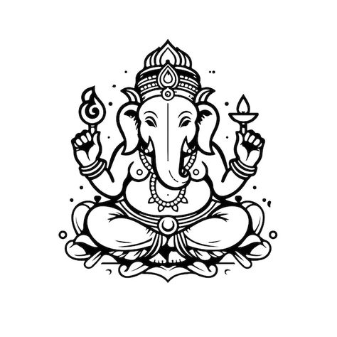 Sketch hand drawn single line art colori... | Premium Vector #Freepik #vector #ganesh-chaturthi #ganesh-festival #ganpati #ganesha-chaturthi Ganesh Easy Drawing, Ganesh Line Art, Ganesh Vector, Ganesha Chaturthi, Ganesh Festival, Drawing Happy, Wood Laser Ideas, Line Art Coloring, Single Line Art