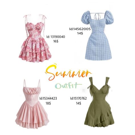 Shein summer dress ideas with ıd codes Shein Outfit Inspo With Code, Summer Outfits Shein Codes, Shein Codes Outfits Summer, Shein Codes Summer, Shein Summer Outfits With Codes, Shein Summer Dress, Shein Dress Codes, Shein Fits Summer, Shein Id Codes