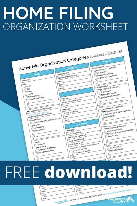 Never again question where you put your birth certificate or that refrigerator warranty. In this post, we’ll cover how to choose a file cabinet, how to choose file folders, and home filing cabinet system categories that will get your household organized once and for all. Categories For Home Filing System, Household File Categories, Household Filing System, Online File Organization, Home File Organization Categories Free Printable, Organize File Folders, Filing Categories Home, File Folder Categories, Home File Cabinet Organization