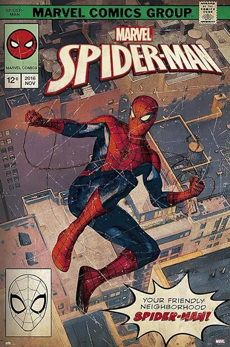 Amazon.com: Spider Man Comic Book Cover Poster, Size 24x36 (Spider-Man): Posters & Prints Spiderman Posters, Apartment Posters, Book Cover Poster, Spiderman Poster, Spider Man Comic, Vintage Spider, Vintage Comic Books, Spiderman Comic, Vintage Comics