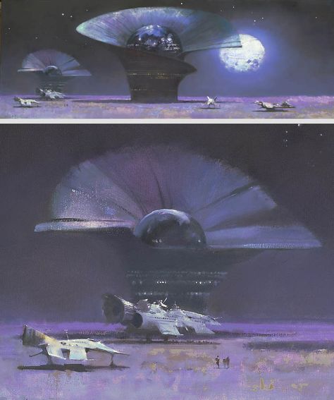 Used Future Sci Fi, John Harris Art, John Harris, Marine Artist, 70s Sci Fi Art, Scifi Fantasy Art, Sci Fi Environment, Sf Art, Diesel Punk