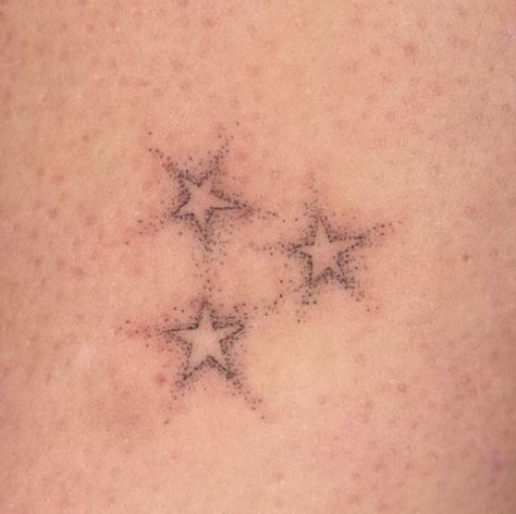 Sparkles And Stars Tattoo, Dainty Sparkle Tattoo, Dainty Tattoos Stars, Twinkly Star Tattoo, 3 Star Tattoo, Small Whimsical Tattoos, Wonky Star Tattoo, Girly Star Tattoos, Little Stars Tattoo