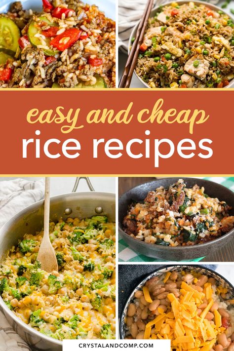 Cheap Easy Rice Meals, Budget Rice Recipes, Quick Rice Meals Easy Dinners, Easy Rice Dinner Recipes For Family, Dinner Recipes With Brown Rice, Cheap Rice Bowls, Quick Rice Dinner Recipes, Cheap Chinese Recipes Easy Meals, Easy Rice Based Meals