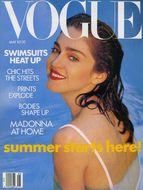 Madonna by by Patrick Demarchelier for Vogue US, May 1989 Madonna Vogue, Vintage Vogue Covers, Madonna 80s, Vogue Magazine Covers, Guy Ritchie, Vogue Archive, Patrick Demarchelier, Vogue Us, Fashion Cover