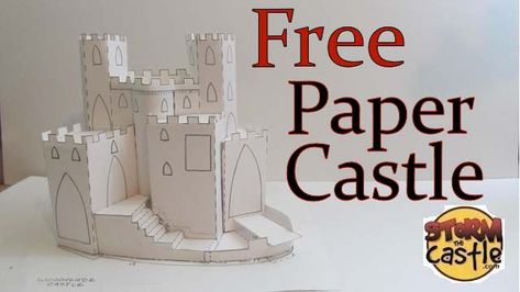 The free paper castle Paper Castle Template, Paper Castle, Castle Project, Castle Pictures, Tip Jar, Kids Activity Books, Crafts To Make And Sell, Valentine Box, Glue Crafts