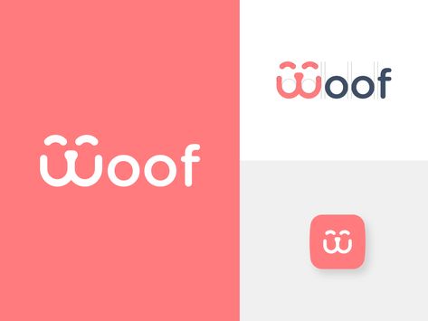 Woof • Logo logo design dog pet sale petshop color flat design typography vector mobile branding logo Pet Logos Ideas, Pet Design Branding, Pets Logo Design, Dog Logo Design Ideas Creative, Pet Logo Branding, Petshop Logo Design, Pet Brand Logo, Pet Typography, Pet Branding Design