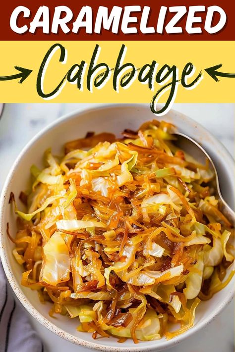 Cabbage And Onions, Cabbage Recipes Healthy, Cabbage Side Dish, Whole Roasted Cauliflower, Cabbage Recipe, Cooked Cabbage, Easy Side Dish, Baked Chicken Breast, Cabbage Recipes