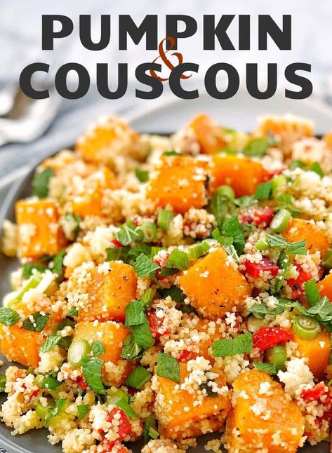 Roasted Salads, Pumpkin Couscous, Roasted Pumpkin Recipes, Roast Pumpkin Salad, Pumpkin Recipes Dinner, Canned Pumpkin Recipes, Pumpkin Salad, Pumpkin Recipes Healthy, Savory Pumpkin Recipes