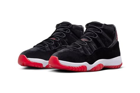 Air Jordan 11 “Bred Velvet” Drops This November Air Jordan 11s, Air Jordan 11 Bred, Jordan 11 Bred, Original Air Jordans, Jordan 11s, Nike Snkrs, Velvet Set, Sneaker Magazine, Nike Air Jordan 11