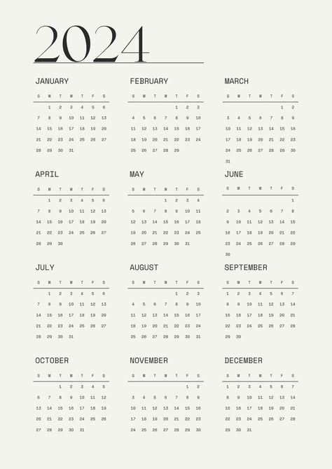 Grey Black Sleek Modern Feminine 2024 Annual Calendar Planner - Templates by Canva Calendar Planner Template, Annual Planner, Monthly Overview, Annual Calendar, Calendar Planner, 2024 Calendar, Modern Feminine, Calendar Design, Calendar Template