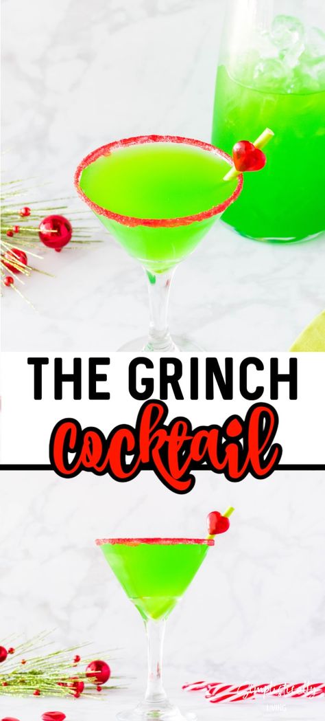 Grinch Theme Cocktails, Grinch Cocktail Recipe, Grinch Cocktails, The Grinch Cocktail Recipe, Grinch Cocktail, Holiday Drinks Alcohol Christmas, Grinch Drink, Holiday Drinks Alcohol, Christmas Drinks Alcohol Recipes