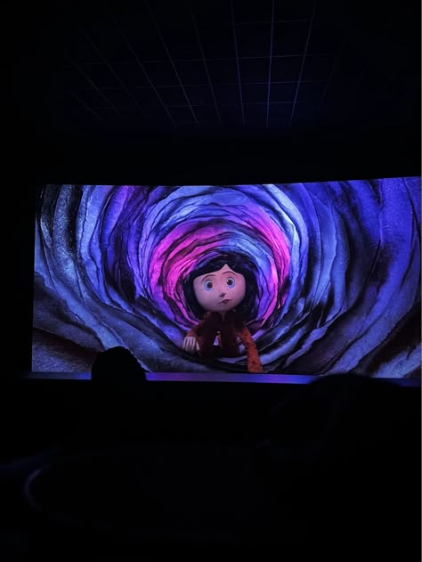 Coraline Halloween Aesthetic, Halloween Movie Theater, Movie Theater Rooms Aesthetic, Movie Story Instagram, Coraline Movie Aesthetic, Halloween Movies Aesthetic, Movie Instagram Story, Coraline Book Aesthetic, Halloween Aesthetic Coraline