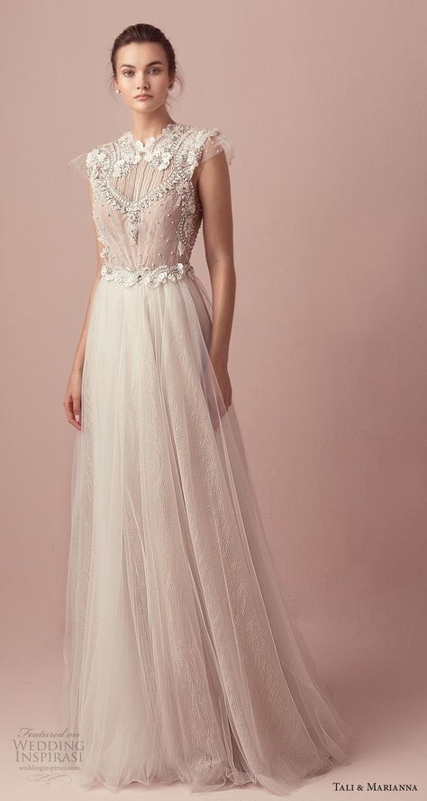 Wedding Dress Sheer, Bridal Cap, Sheer Wedding Dress, 파티 드레스, Wedding Dresses 2020, A Line Wedding Dress, Vintage Soft, Modest Wedding Dresses, A-line Wedding Dress