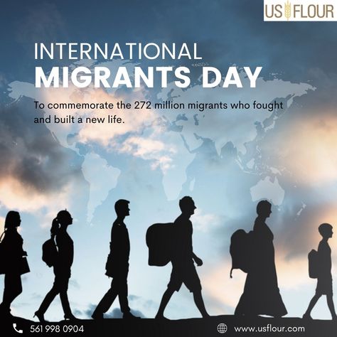 International Migrants Day aspires to increase awareness about the challenges and problems of international migration. #migrantsday #migrants #migration #migrantsday2022 Migration Poster, International Migrants Day, Poster Idea, Image 3d, Creative Ads, Design Inspo, New Life, Flour, Illustrator