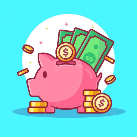 Premium Vector | Piggy bank and money illustration isolated finance logo vector icon illustration in flat style Environmentalist Art, Kindergarten Jobs, Money Cartoon, Flat Design Ideas, Money Illustration, Money Logo, Banks Logo, Stock Icon, Apple Logo Wallpaper Iphone