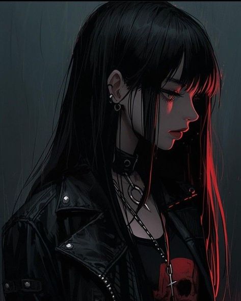 Anime Killers Icon, Gothic Anime Characters, Goth Anime Woman, Goth Anime Aesthetic, Emo Anime Characters, Anime Pp, Girl Pp, Characters From Movies, Pp Anime