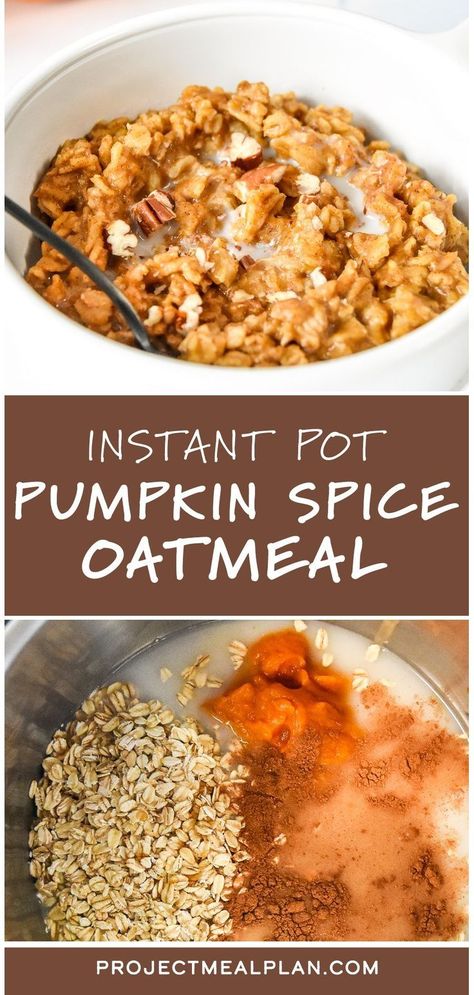 Instant Pot Baked Oatmeal, Instant Pot Breakfast Recipes, Instapot Ideas, Spice Oatmeal, Pumpkin Spice Oatmeal, Spirulina Recipes, Instant Pot Pumpkin, Breakfast Quick, Breakfast Recipies