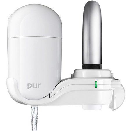 PUR Basic Faucet Water Filter - White; FM-3333B, Silver Faucet Water Filter, Sink Replacement, Procter And Gamble, Sink Filter, Filtered Water Faucet, Sink Water Filter, Pull Out Faucet, Refreshing Water, Clean Drinking Water